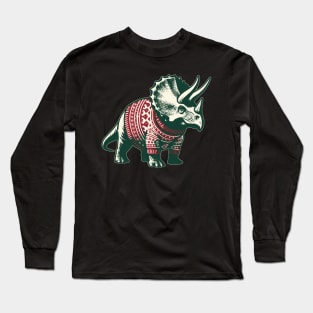 Christmas Triceratops Long Sleeve T-Shirt